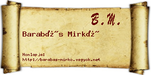 Barabás Mirkó névjegykártya
